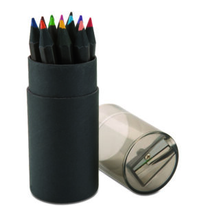 12 crayons de couleurs noirs