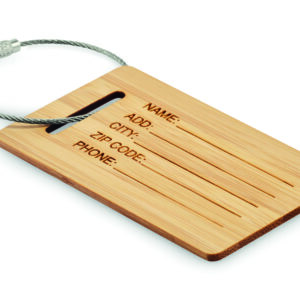 Étiquette de bagage en bambou