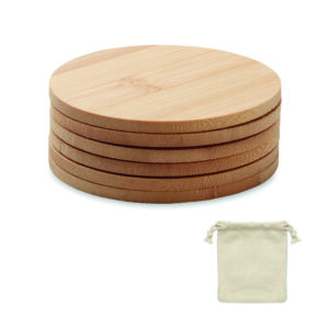 Lot de 6 sous-verres en bambou