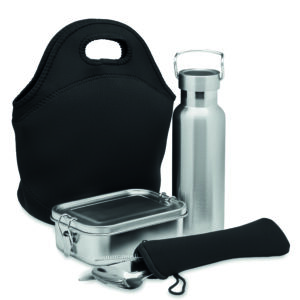 Set à déjeuner en acier inox.