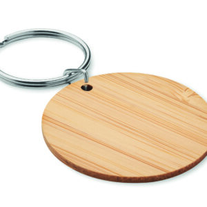 Porte-clés rond en bambou