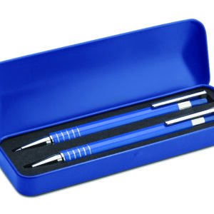 Set stylo bille étui métal