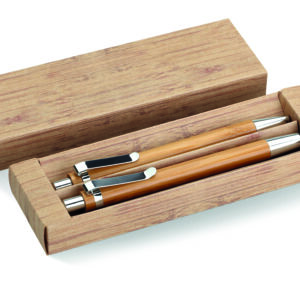 Coffret stylo et crayon en bam