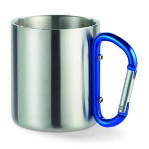 Mug acier et anse mousqueton.